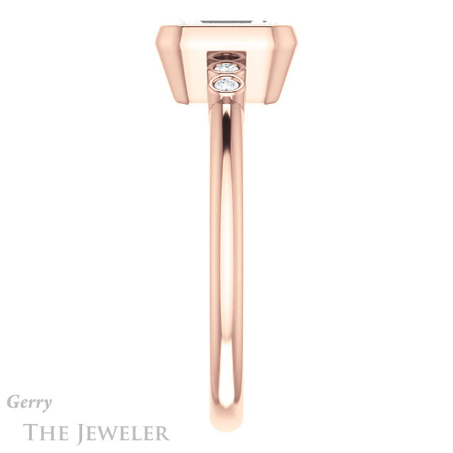 Emerald Cut Forever One Moissanite Engagement Ring #GTJ1079-emerald-fb-r 3 Emerald Cut Forever Brilliant Moissanite Engagement Ring #GTJ1079-emerald-fb-r
