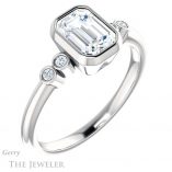 Emerald Cut Forever Brilliant Moissanite Engagement Ring #GTJ1079-emerald-fb-w