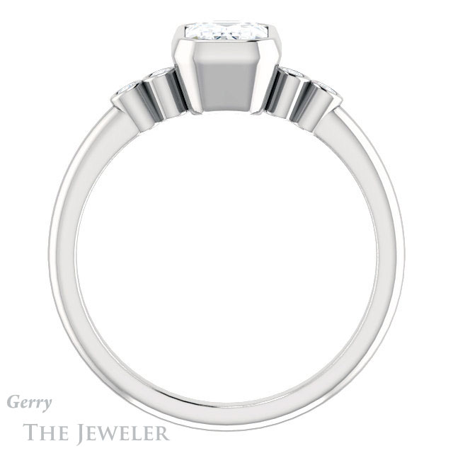 Emerald Cut Forever Brilliant Moissanite Engagement Ring #GTJ1079-emerald-fb-w
