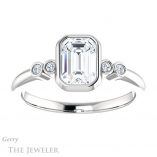 Emerald Cut Forever Brilliant Moissanite Engagement Ring #GTJ1079-emerald-fb-w