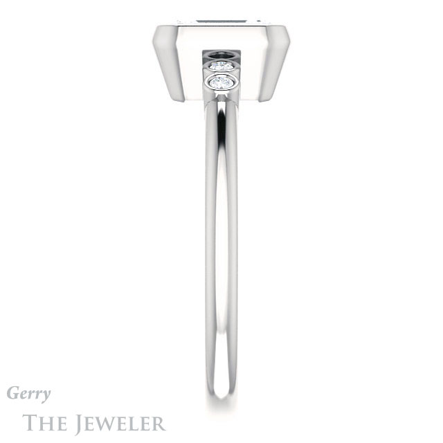 Emerald Cut Forever Brilliant Moissanite Engagement Ring #GTJ1079-emerald-fb-w