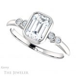 Emerald Cut Forever Brilliant Moissanite Engagement Ring #GTJ1079-emerald-fb-w