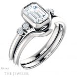 Emerald Cut Forever Brilliant Moissanite Engagement Ring #GTJ1079-emerald-fb-w