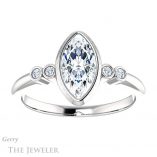 Marquise Cut Forever Brilliant Moissanite Engagement Ring #GTJ1079-marquise-fb-w