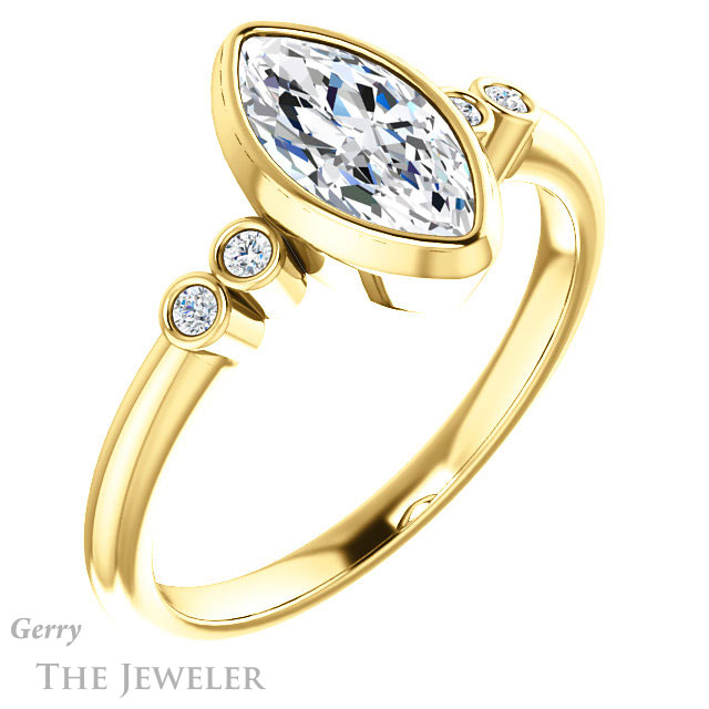 Marquise Cut Forever Brilliant Moissanite Engagement Ring #GTJ1079-marquise-fb-y