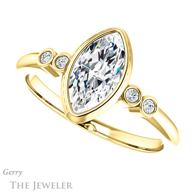 Marquise Cut Forever Brilliant Moissanite Engagement Ring #GTJ1079-marquise-fb-y