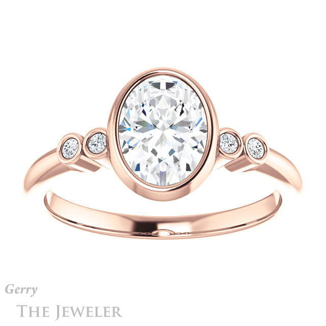Oval Shaped Forever One Moissanite Engagement Ring #GTJ1079-oval-fo-r