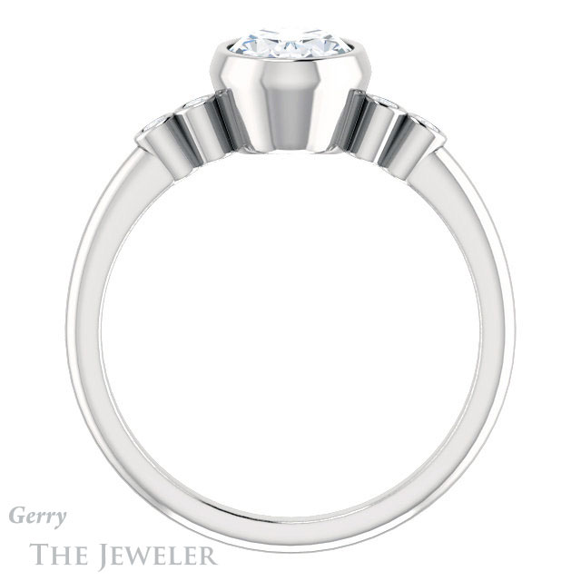 Oval Shaped Forever One Moissanite Engagement Ring #GTJ1079-oval-fo-w