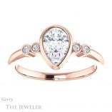 Pear Shaped Forever One Moissanite Engagement Ring #GTJ1079-pear-fb-r 1 Pear Shaped Forever Brilliant Moissanite Engagement Ring #GTJ1079-pear-fb-r