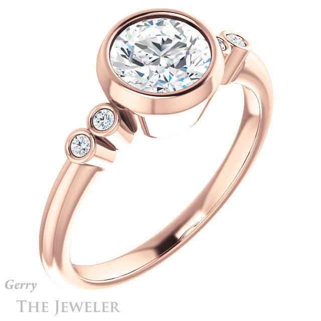 Round Cut Forever One Moissanite Engagement Ring #GTJ1079-round-fo-r 4 Round Cut Forever One Moissanite Engagement Ring #GTJ1079-round-fo-r
