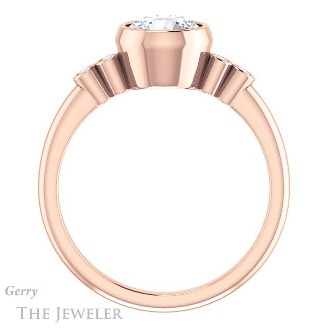 Round Cut Forever One Moissanite Engagement Ring #GTJ1079-round-fo-r
