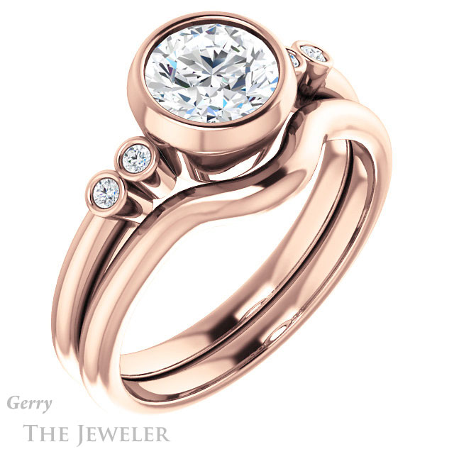 Round Cut Forever One Moissanite Engagement Ring #GTJ1079-round-fo-r 6 Round Cut Forever One Moissanite Engagement Ring #GTJ1079-round-fo-r