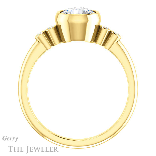 Round Cut Forever One Moissanite Engagement Ring #GTJ1079-round-fo-y 2 Round Cut Forever One Moissanite Engagement Ring #GTJ1079-round-fo-y