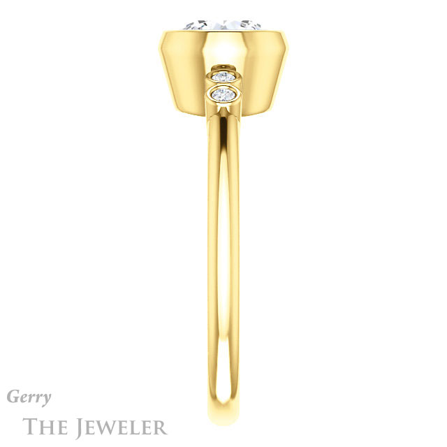 Round Cut Forever One Moissanite Engagement Ring #GTJ1079-round-fo-y 3 Round Cut Forever One Moissanite Engagement Ring #GTJ1079-round-fo-y