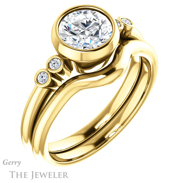 Round Cut Forever One Moissanite Engagement Ring #GTJ1079-round-fo-y 6 Round Cut Forever One Moissanite Engagement Ring #GTJ1079-round-fo-y