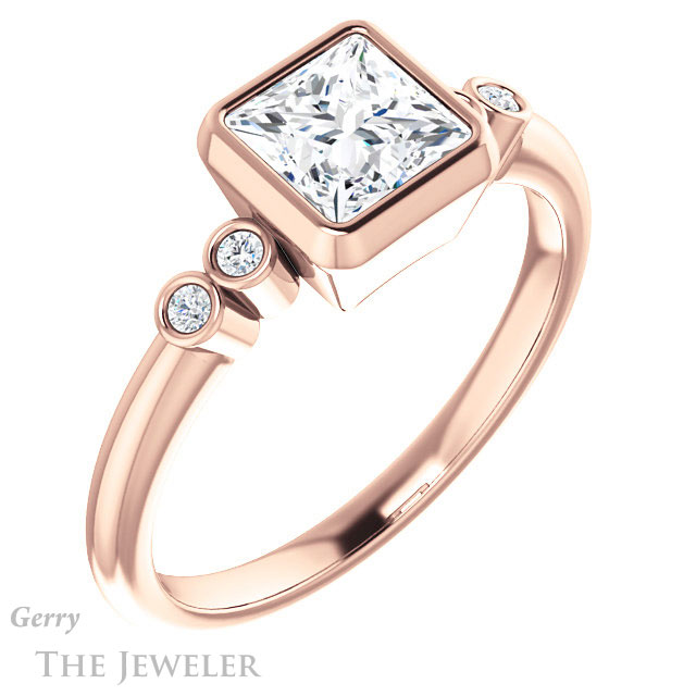 Princess Cut Forever One Moissanite Engagement Ring #GTJ1079-square-fo-r 4 Princess Cut Forever One Moissanite Engagement Ring #GTJ1079-square-fo-r