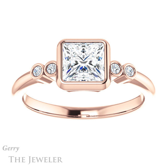 Princess Cut Forever One Moissanite Engagement Ring #GTJ1079-square-fo-r
