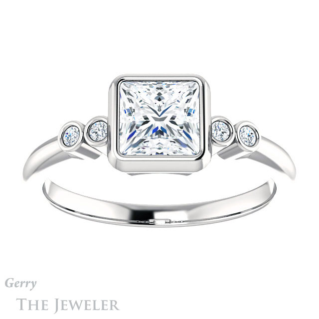 Princess Cut Forever One Moissanite Engagement Ring #GTJ1079-square-fo-w