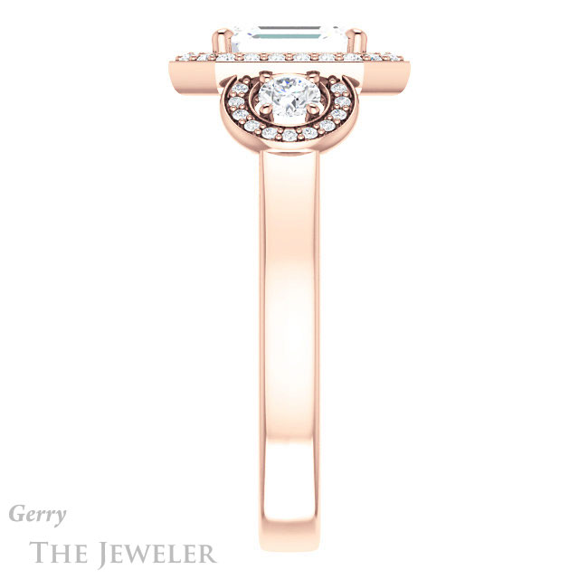 Emerald Cut Forever One Moissanite Engagement Ring #GTJ1084-emerald-fb-r | Gerry The Jeweler Emerald Cut Forever Brilliant Moissanite Engagement Ring #GTJ1084-emerald-fb-r