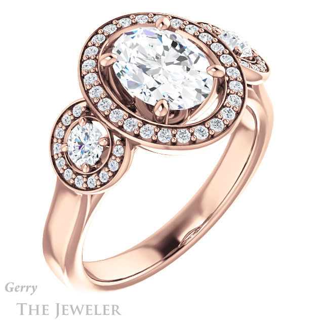 Oval Shaped Forever One Moissanite Engagement Ring #GTJ1084-oval-fo-r | Gerry The Jeweler Oval Shaped Forever One Moissanite Engagement Ring #GTJ1084-oval-fo-r