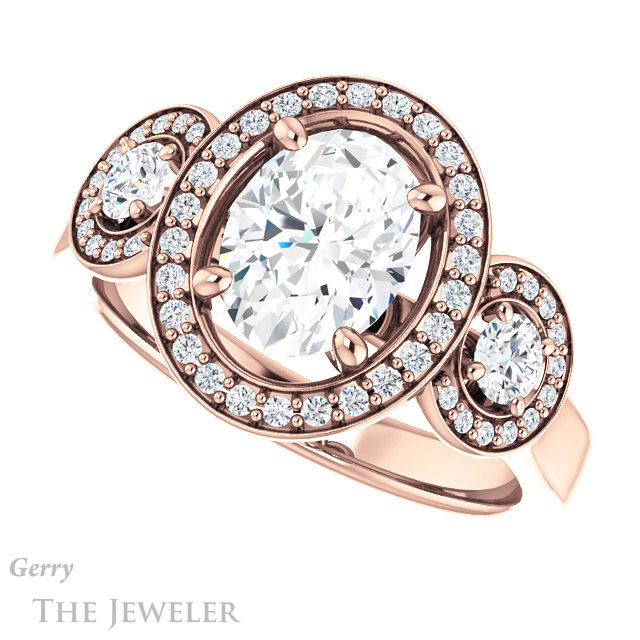 Oval Shaped Forever One Moissanite Engagement Ring #GTJ1084-oval-fo-r | Gerry The Jeweler Oval Shaped Forever One Moissanite Engagement Ring #GTJ1084-oval-fo-r