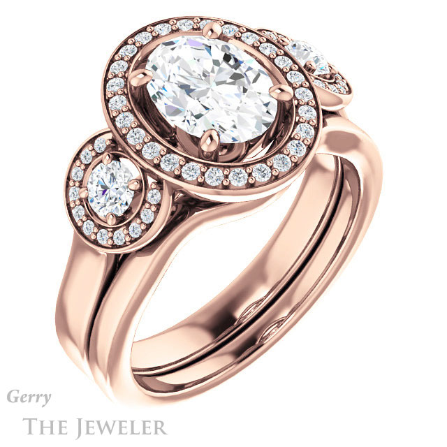 Oval Shaped Forever One Moissanite Engagement Ring #GTJ1084-oval-fo-r | Gerry The Jeweler Oval Shaped Forever One Moissanite Engagement Ring #GTJ1084-oval-fo-r