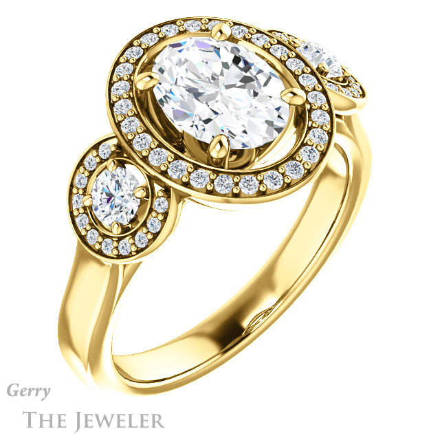 Oval Shaped Forever One Moissanite Engagement Ring #GTJ1084-oval-fo-y | Gerry The Jeweler Oval Shaped Forever One Moissanite Engagement Ring #GTJ1084-oval-fo-y