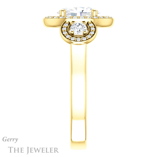Oval Shaped Forever One Moissanite Engagement Ring #GTJ1084-oval-fo-y | Gerry The Jeweler Oval Shaped Forever One Moissanite Engagement Ring #GTJ1084-oval-fo-y
