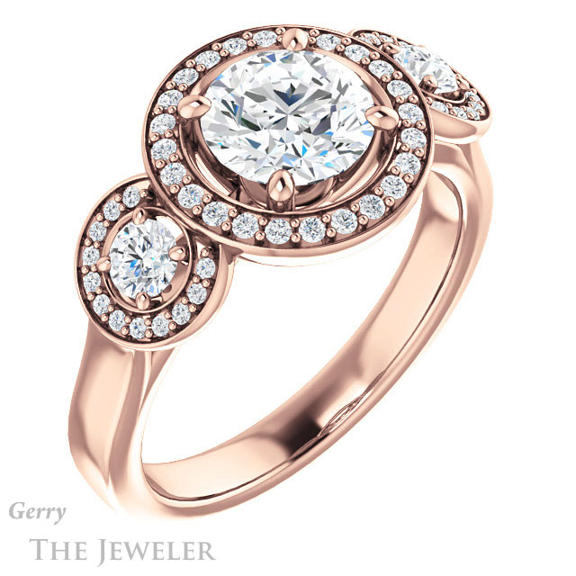 Round Cut Forever One Moissanite Engagement Ring #GTJ1084-round-fo-r | Gerry The Jeweler Round Cut Forever One Moissanite Engagement Ring #GTJ1084-round-fo-r