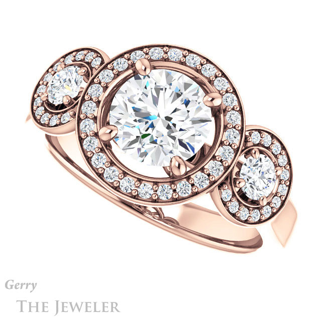 Round Cut Forever One Moissanite Engagement Ring #GTJ1084-round-fo-r | Gerry The Jeweler Round Cut Forever One Moissanite Engagement Ring #GTJ1084-round-fo-r