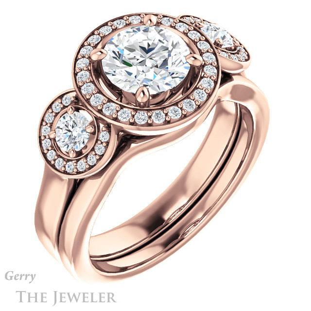 Round Cut Forever One Moissanite Engagement Ring #GTJ1084-round-fo-r | Gerry The Jeweler Round Cut Forever One Moissanite Engagement Ring #GTJ1084-round-fo-r