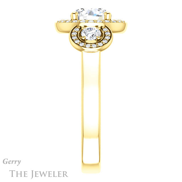 Round Cut Forever One Moissanite Engagement Ring #GTJ1084-round-fo-y | Gerry The Jeweler Round Cut Forever One Moissanite Engagement Ring #GTJ1084-round-fo-y