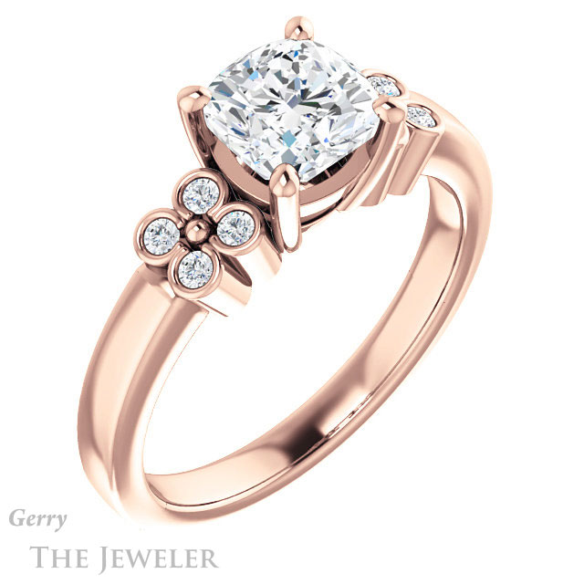 Cushion Cut Forever One Moissanite Engagement Ring #GTJ1086-cushion-fo-r