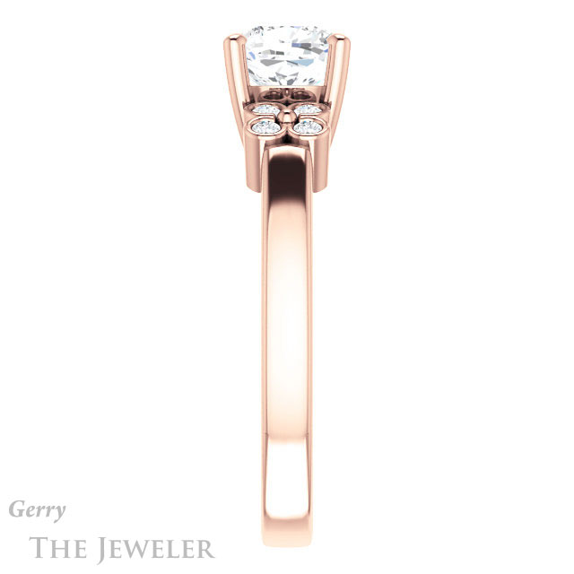 Cushion Cut Forever One Moissanite Engagement Ring #GTJ1086-cushion-fo-r