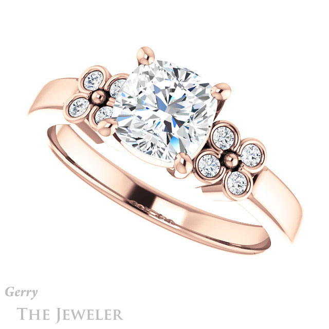 Cushion Cut Forever One Moissanite Engagement Ring #GTJ1086-cushion-fo-r