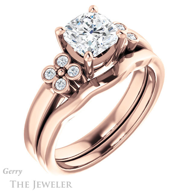 Cushion Cut Forever One Moissanite Engagement Ring #GTJ1086-cushion-fo-r