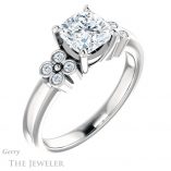 Cushion Cut Forever One Moissanite Engagement Ring #GTJ1086-cushion-fo-w