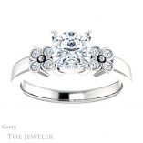 Cushion Cut Forever One Moissanite Engagement Ring #GTJ1086-cushion-fo-w