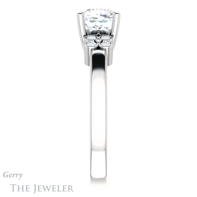 Cushion Cut Forever One Moissanite Engagement Ring #GTJ1086-cushion-fo-w