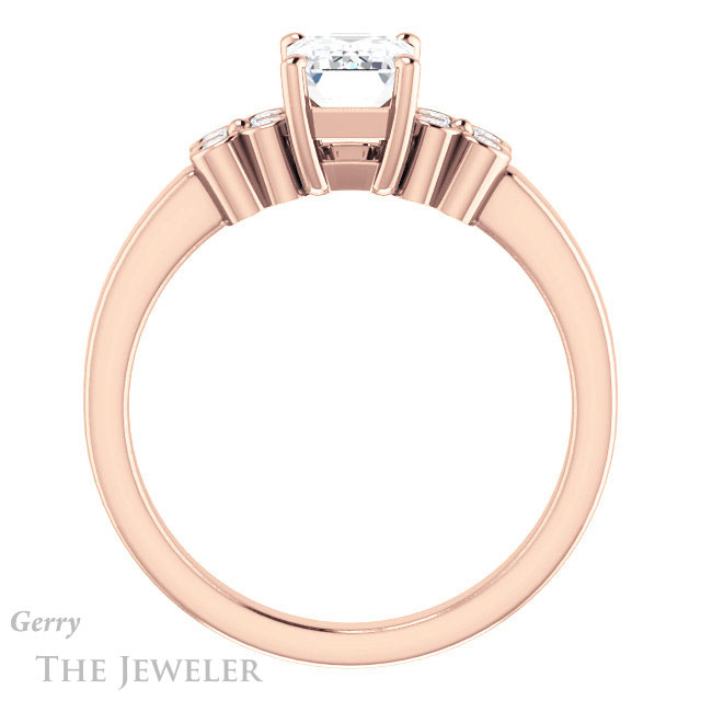 Emerald Cut Forever One Moissanite Engagement Ring #GTJ1086-emerald-fb-r 2 Emerald Cut Forever Brilliant Moissanite Engagement Ring #GTJ1086-emerald-fb-r