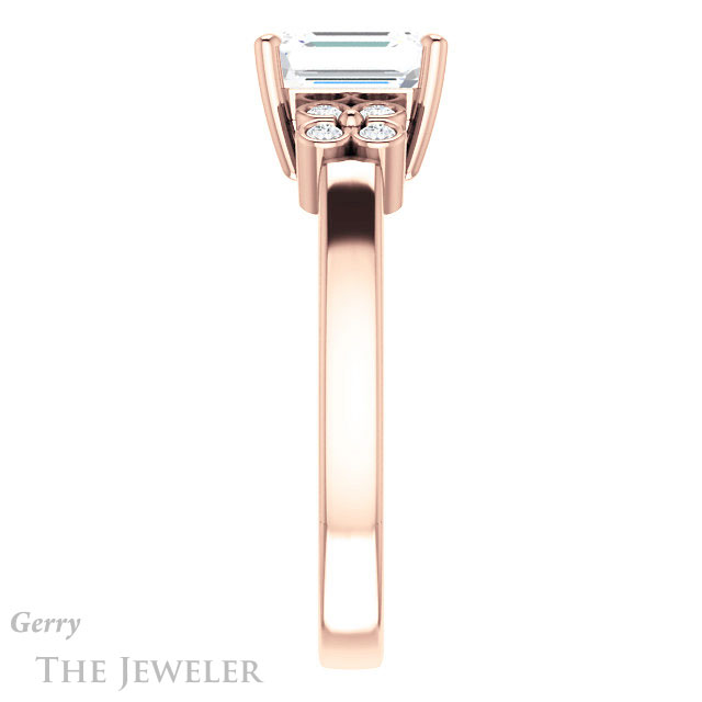 Emerald Cut Forever One Moissanite Engagement Ring #GTJ1086-emerald-fb-r 3 Emerald Cut Forever Brilliant Moissanite Engagement Ring #GTJ1086-emerald-fb-r