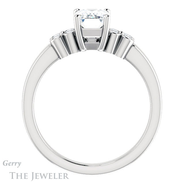 Emerald Cut Forever Brilliant Moissanite Engagement Ring #GTJ1086-emerald-fb-w