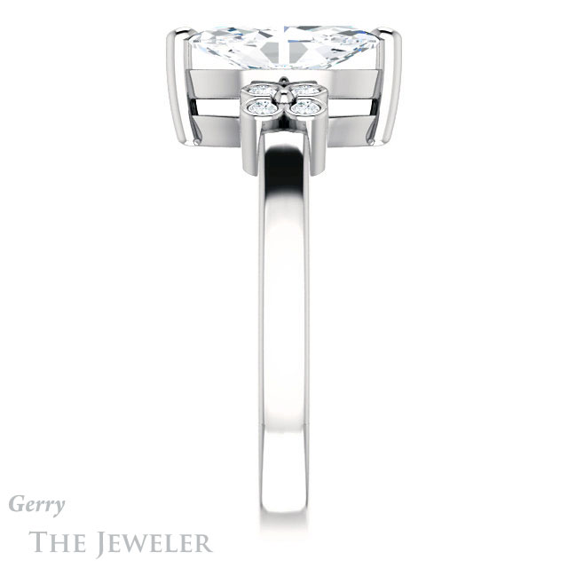 Marquise Cut Forever One Moissanite Engagement Ring #GTJ1086-marquise-fb-w 3 Marquise Cut Forever Brilliant Moissanite Engagement Ring #GTJ1086-marquise-fb-w