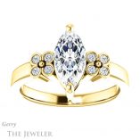 Marquise Cut Forever One Moissanite Engagement Ring #GTJ1086-marquise-fb-y 1 Marquise Cut Forever Brilliant Moissanite Engagement Ring #GTJ1086-marquise-fb-y