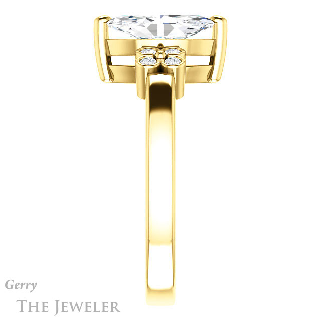 Marquise Cut Forever One Moissanite Engagement Ring #GTJ1086-marquise-fb-y 3 Marquise Cut Forever Brilliant Moissanite Engagement Ring #GTJ1086-marquise-fb-y