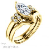 Marquise Cut Forever One Moissanite Engagement Ring #GTJ1086-marquise-fb-y 6 Marquise Cut Forever Brilliant Moissanite Engagement Ring #GTJ1086-marquise-fb-y