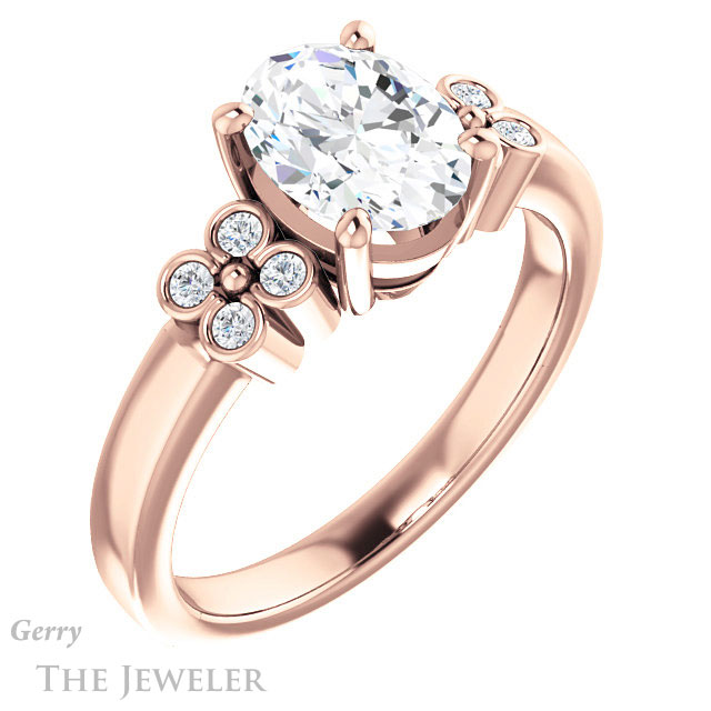 Oval Shaped Forever One Moissanite Engagement Ring #GTJ1086-oval-fo-r
