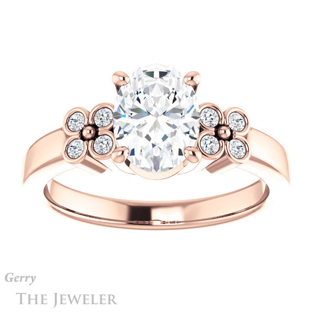 Oval Shaped Forever One Moissanite Engagement Ring #GTJ1086-oval-fo-r