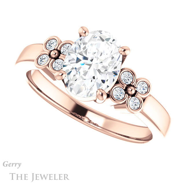 Oval Shaped Forever One Moissanite Engagement Ring #GTJ1086-oval-fo-r
