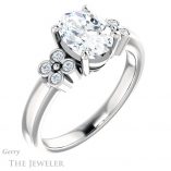Oval Shaped Forever One Moissanite Engagement Ring #GTJ1086-oval-fo-w 4 Oval Shaped Forever One Moissanite Engagement Ring #GTJ1086-oval-fo-w
